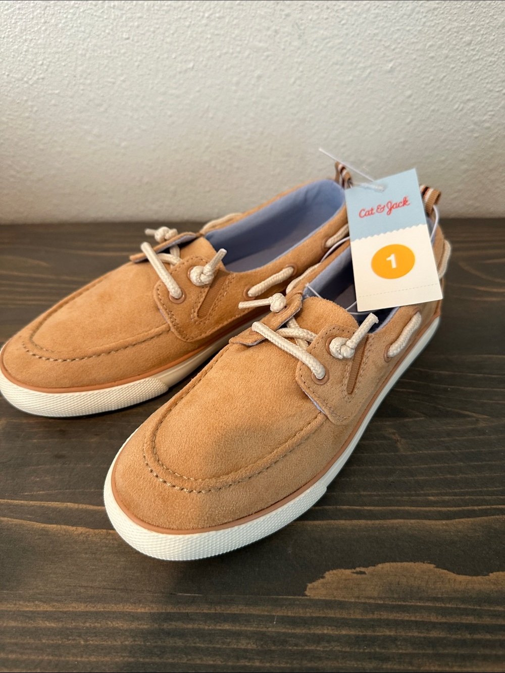Cat & Jack Chestnut Suede Kids Sneaker-Style Boat Shoes